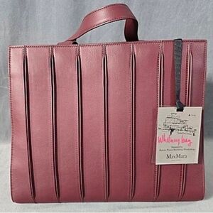 New with tags! Max Mara Whitney Tote Large in red burgundy